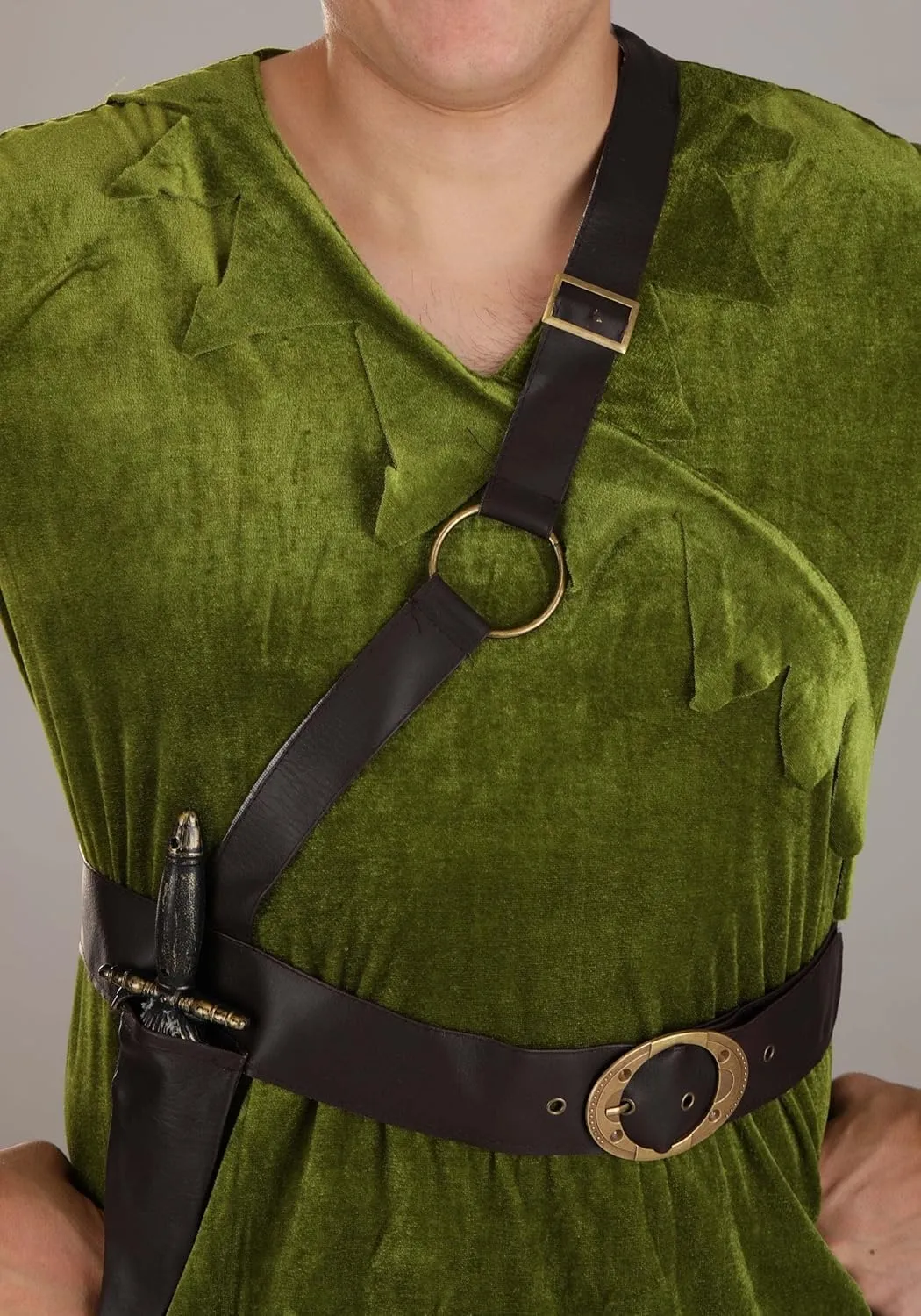 Adult Classic Peter Pan Costume Mens, Fantasy Neverland Lost Boy Green Halloween Outfit