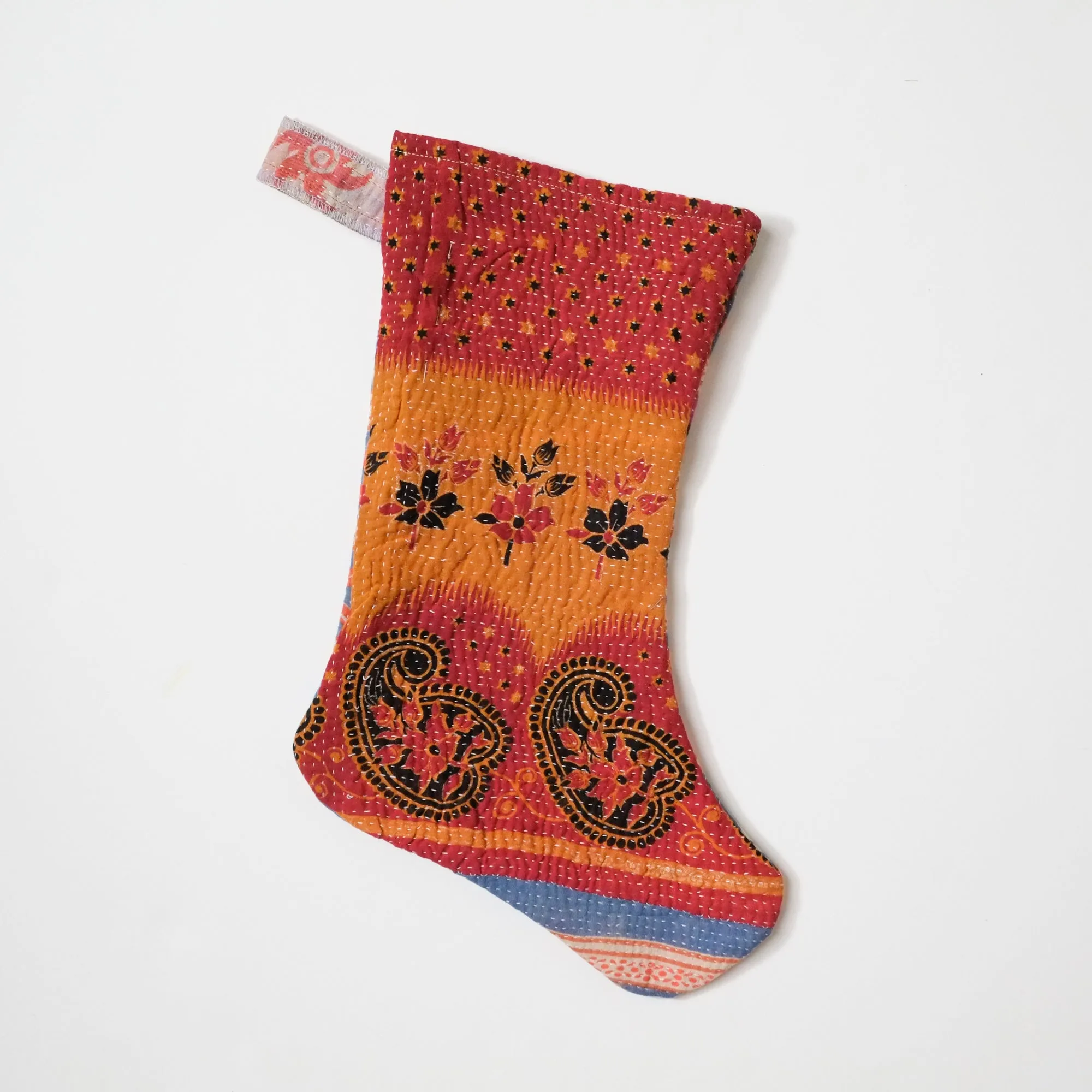 Blue, Orange, Red and Black Holiday Stocking 010