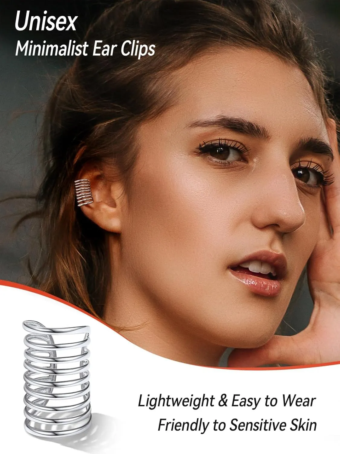 FaithHeart Ear Cuff Earrings for Women Non Piercing Lightweight Sterling Silver Ear Cuff for Non Pierced Ears Hypoallergenic Fake Earrings with Gift Box