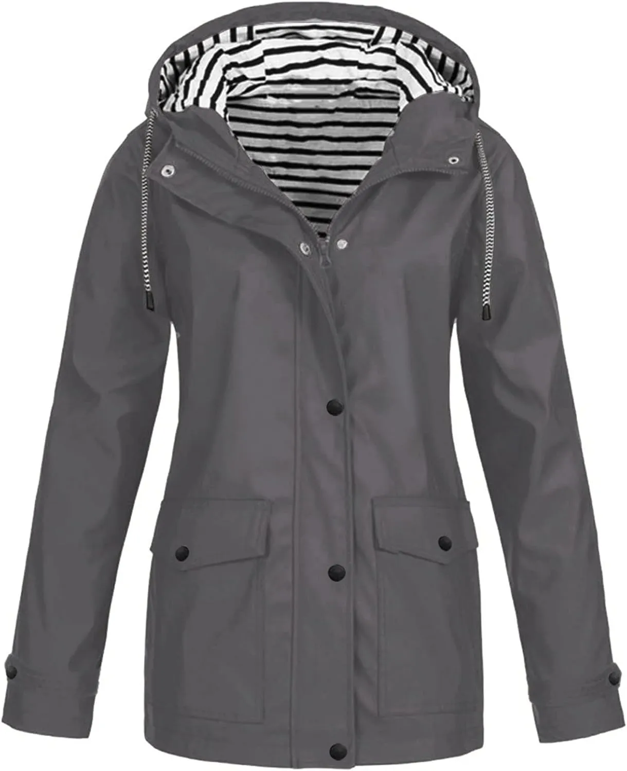 Rain Jackets Women Lightweight Waterproof Plus Size Raincoat with Hood, Fall Long Packable Windbreaker Poncho