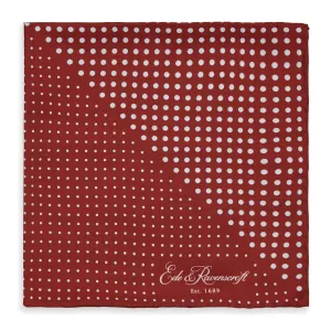 Red and White Triangle Spot Printed Silk Pocket Square
