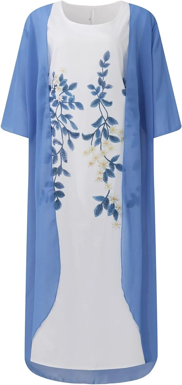 Summer Dresses for Women 2025 Wedding Guest Dresses for Women Chiffon 2 Piece Dress Sets Mother of The Bride Dresses