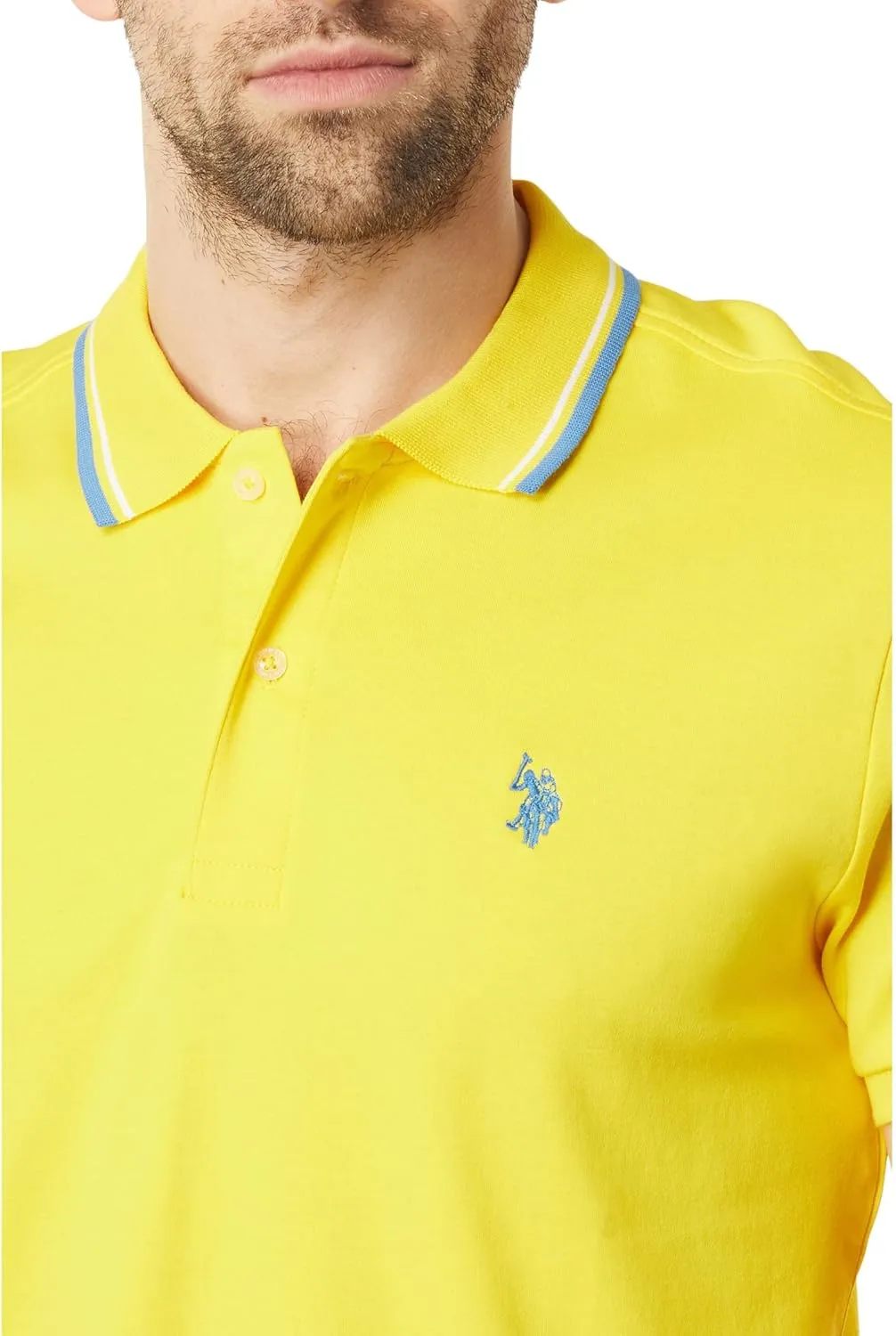 U.S. Polo Assn. Men's Slim Fit Tipped Interlock Knit Polo