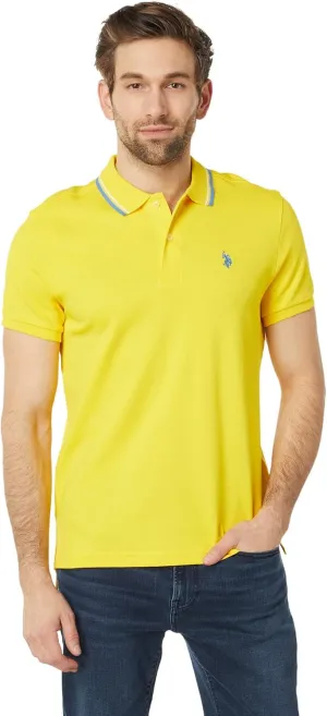 U.S. Polo Assn. Men's Slim Fit Tipped Interlock Knit Polo
